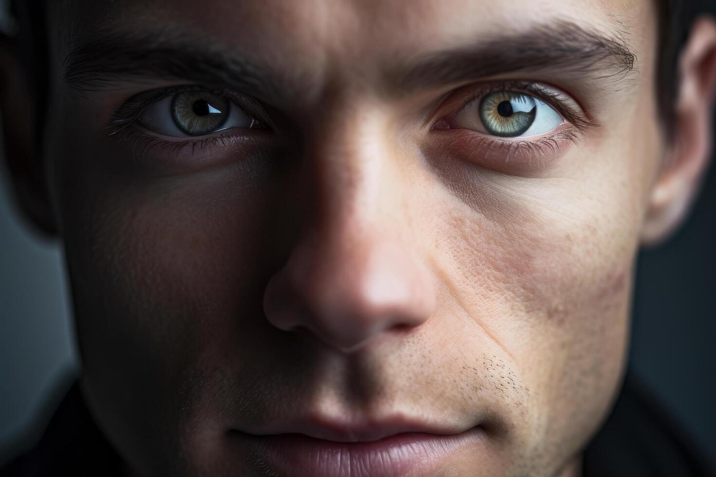 intense gaze of a mysterious person photo