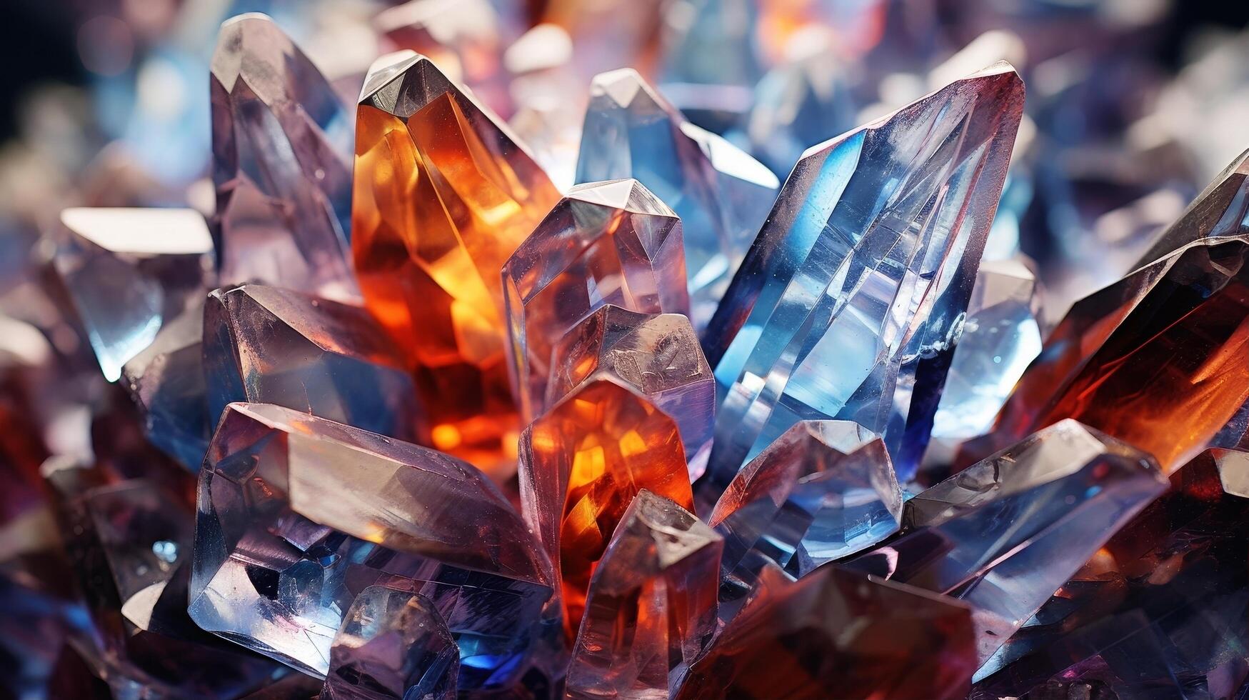 Colorful crystals and gemstones photo