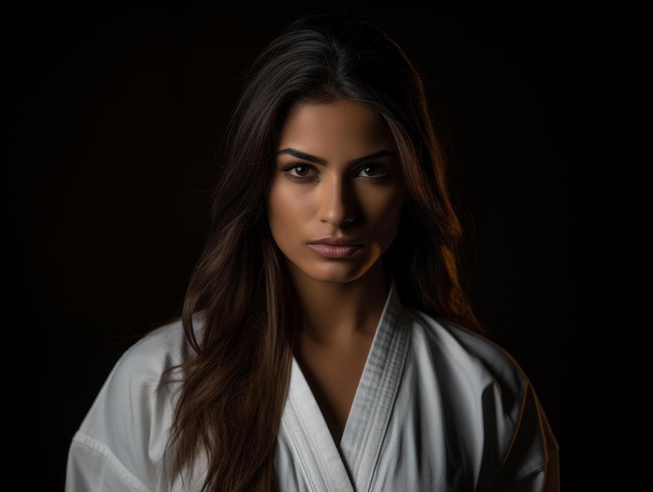 Intense martial arts portrait photo