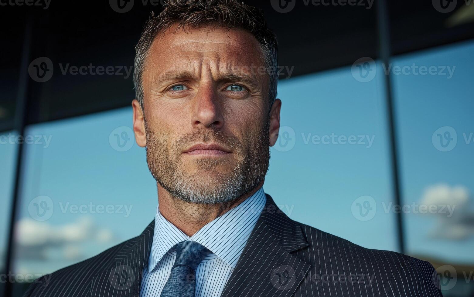 A man in a suit and tie looking at the camera photo