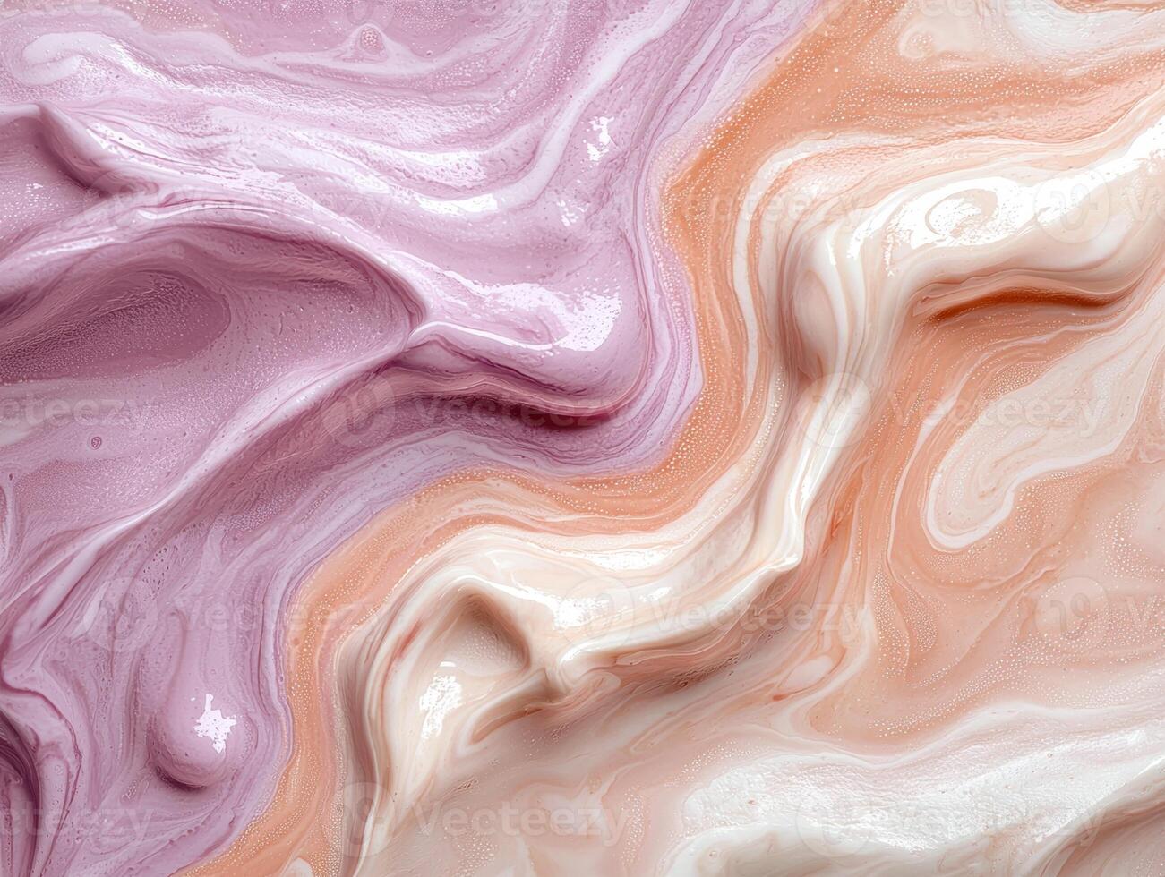Abstract swirls of pink and peach cream cosmetic product background photo