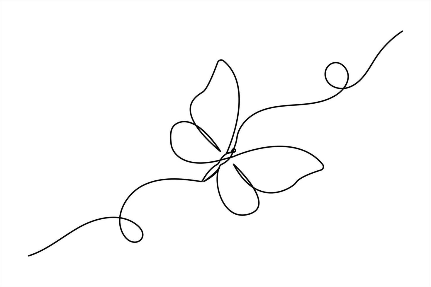 Simple illustration of Butterfly continuous one line art design vector