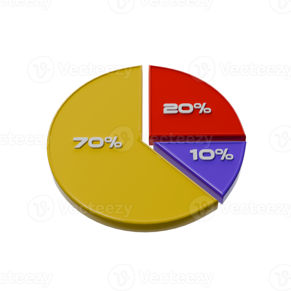 Pie Chart Icon 3D Render Illustration png