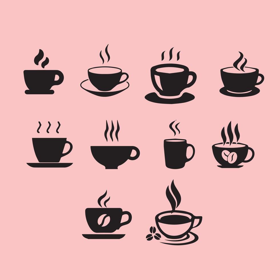 Assorted Coffee Cup Icons for Design Use vector