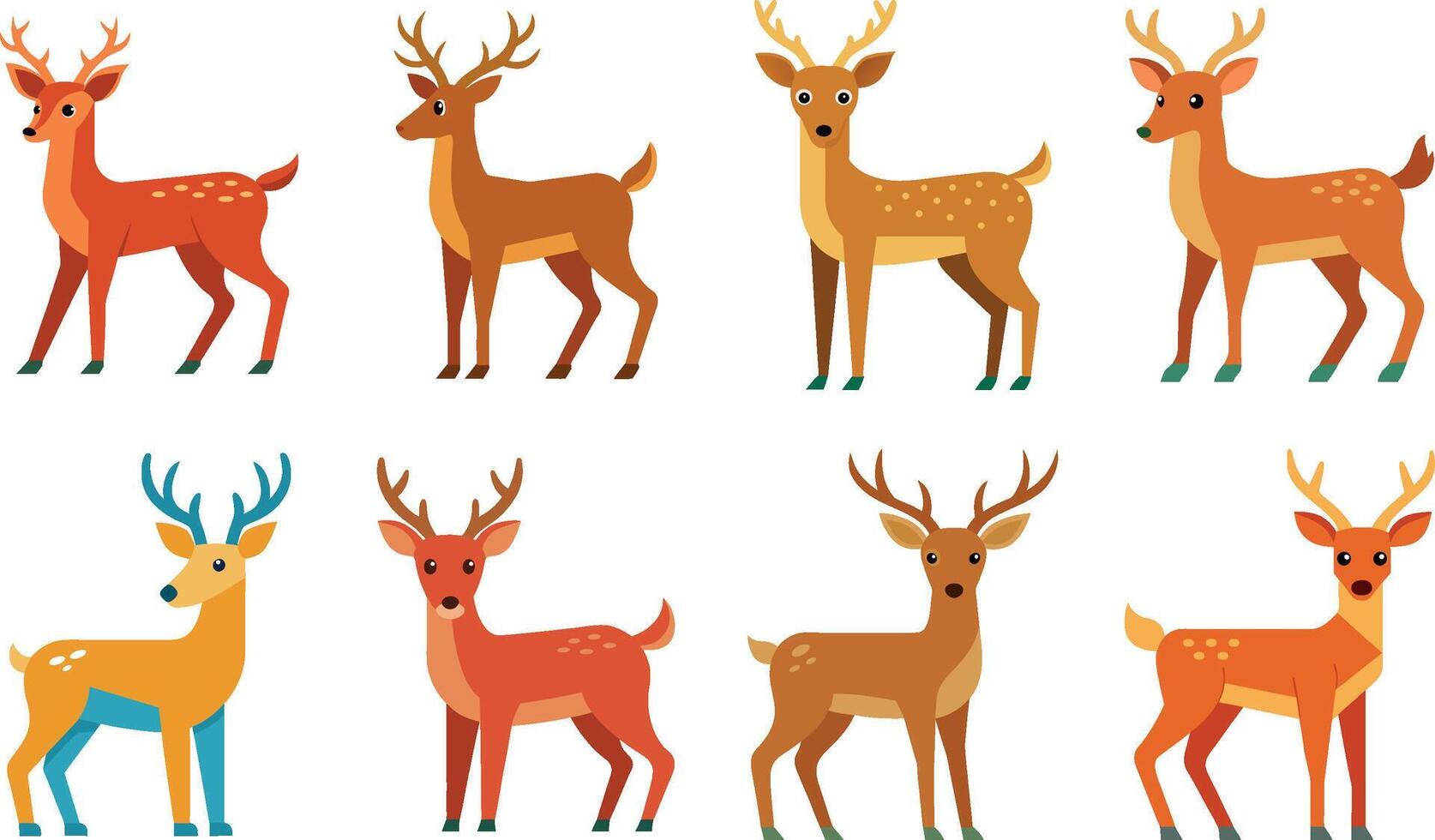 Deer, collections of deer art illustration vector