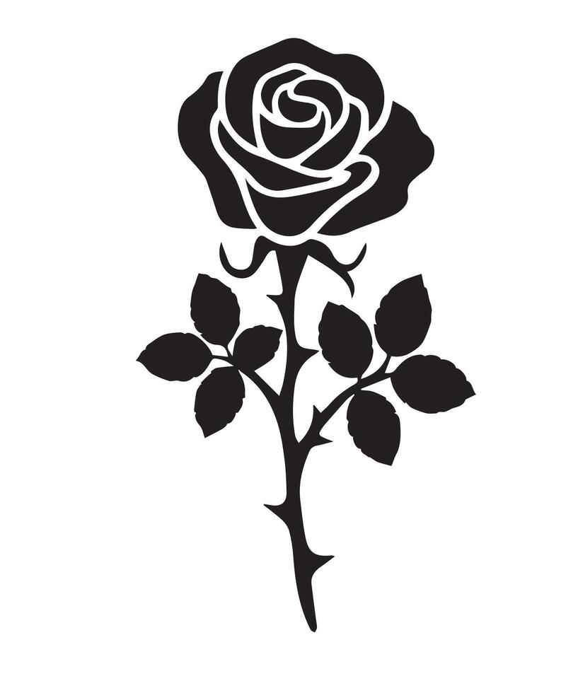 Black and White Rose Design for Timeless Appeal vector