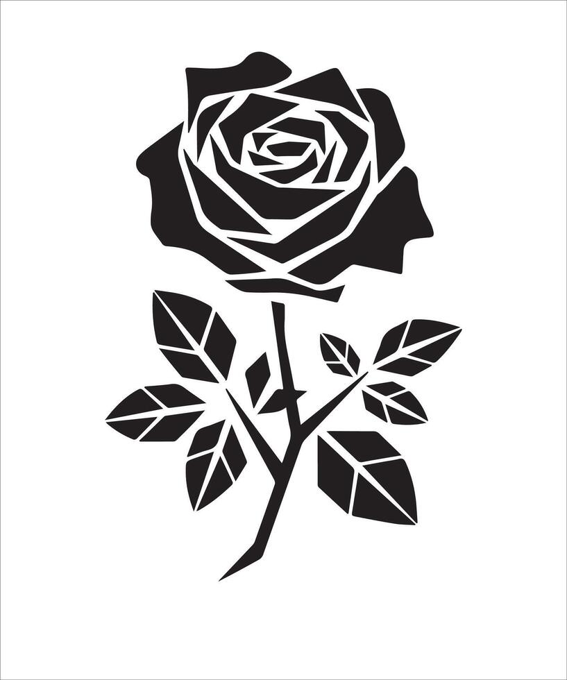 Unique Black and White Floral Icon for Modern Themes vector