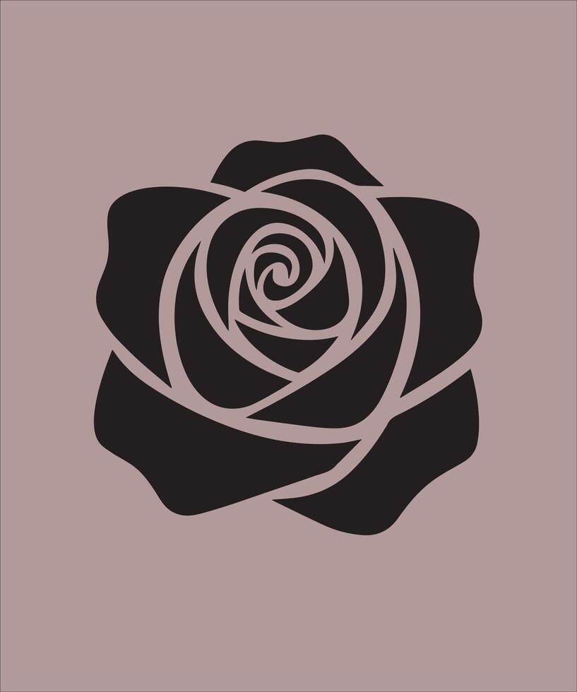 Bold and Simple Flower Design in Black and White vector