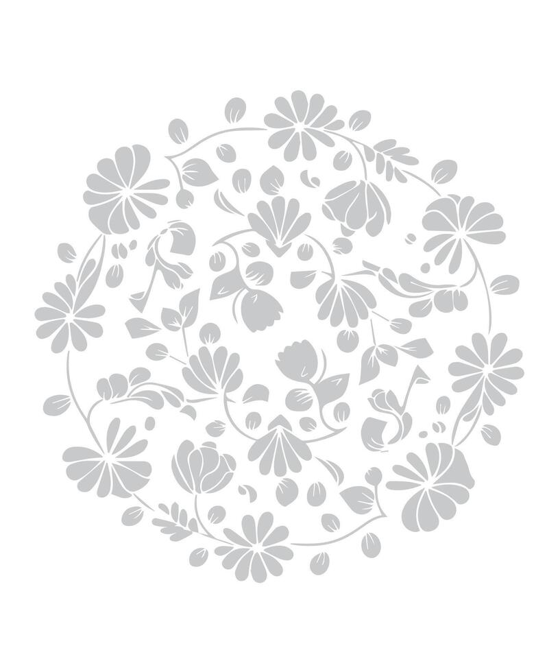 Minimalist Black Icons of Flowers with Circular Stems and Geometric Shapes vector