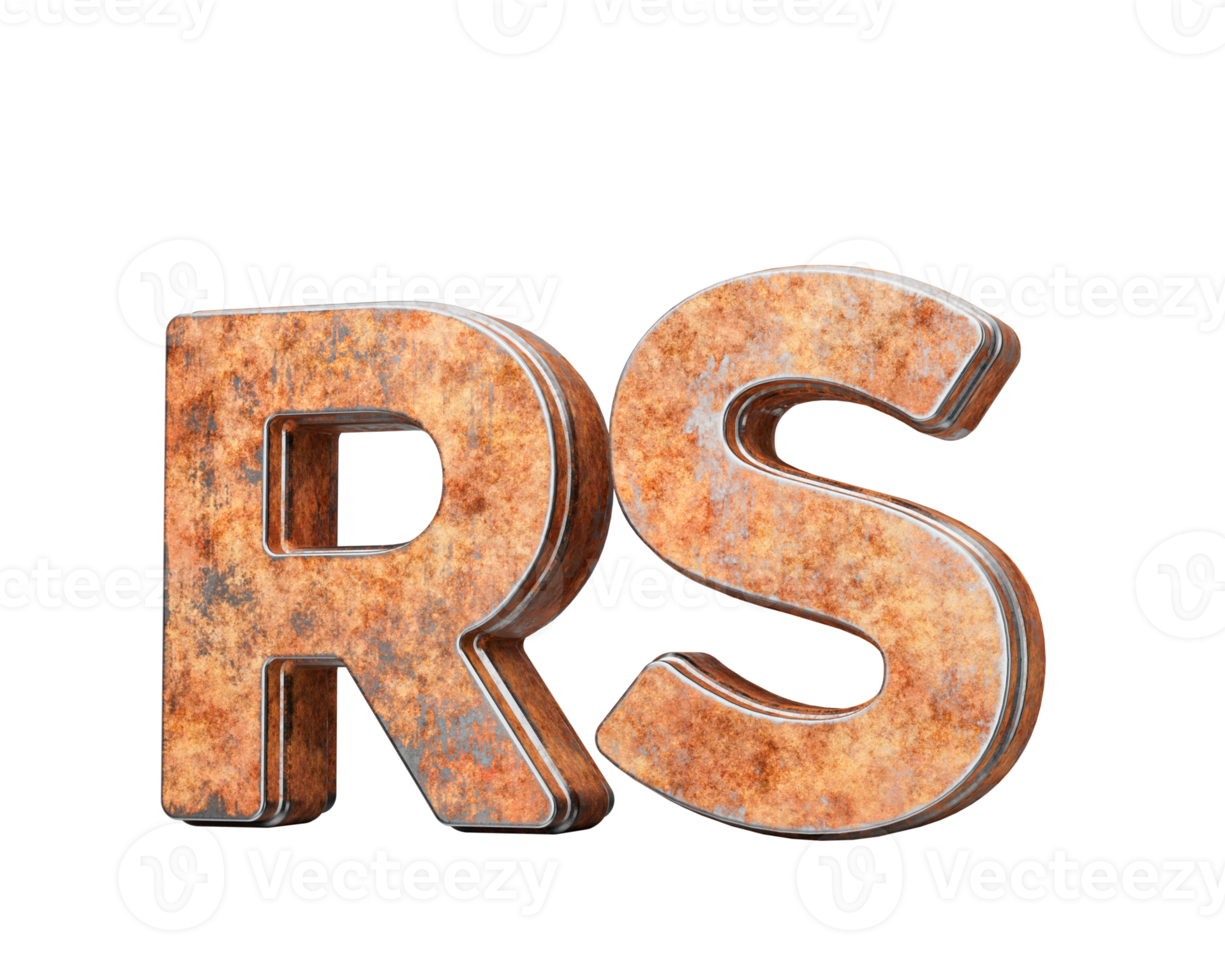 Rupee Rs Currency Symbol Made Of Old Rusty Iron Metal Texture 3d Illustration png