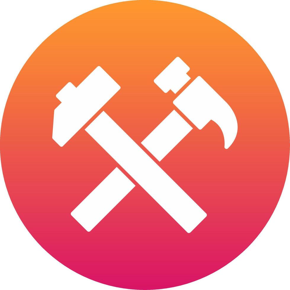 Crossed Hammers Icon Design Symbol vector