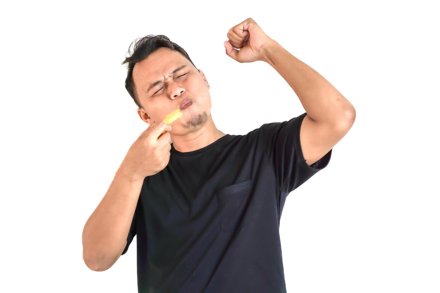 A Moment of Pure Enjoyment with Delicious Pizza Slice photo