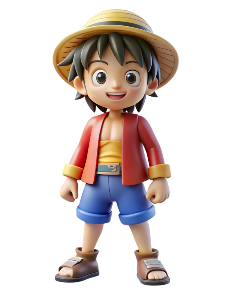 Chibi 3D Fun Artwork of Luffy from One Piece png