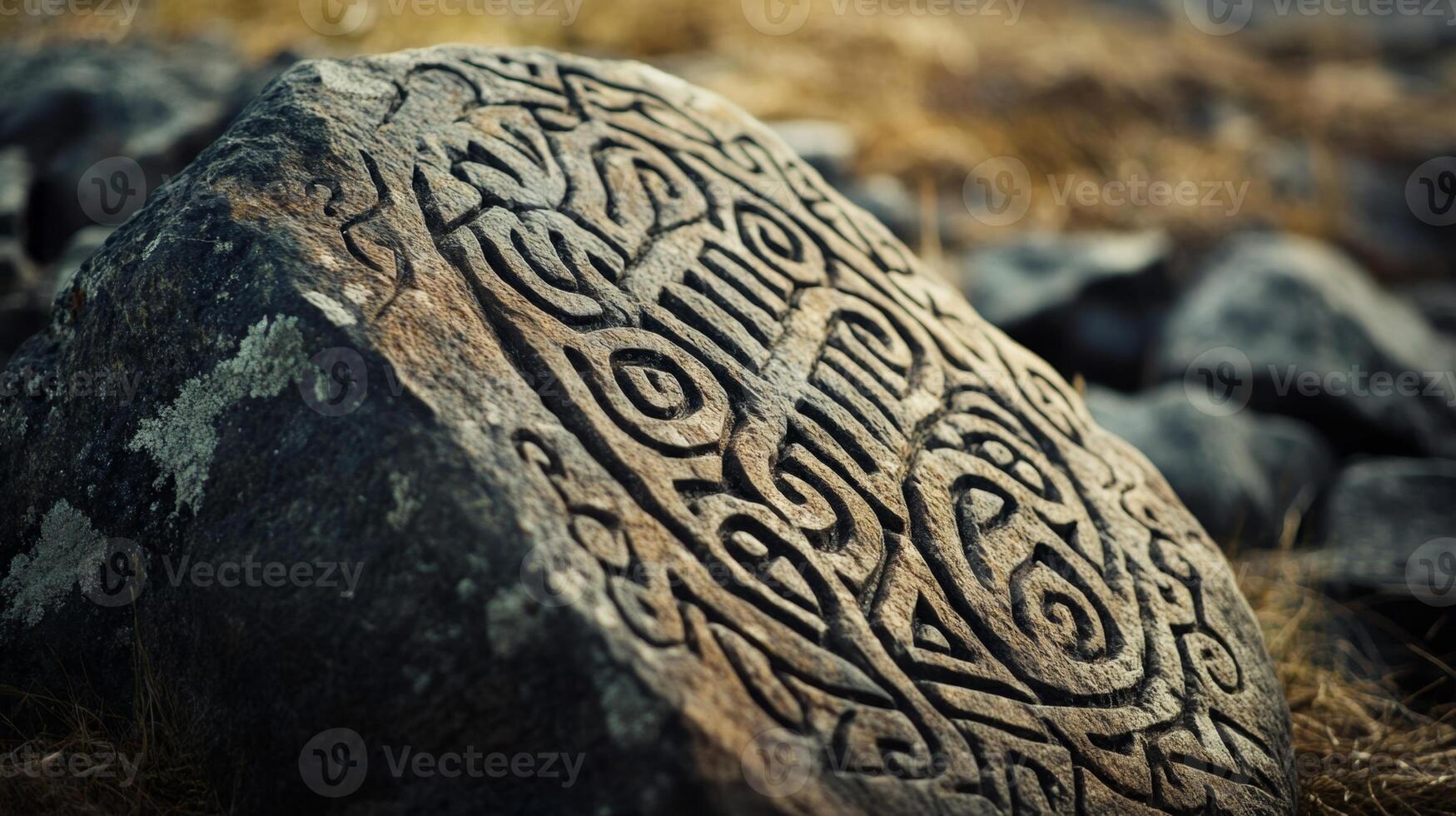 Intricate Carvings on a Stone photo
