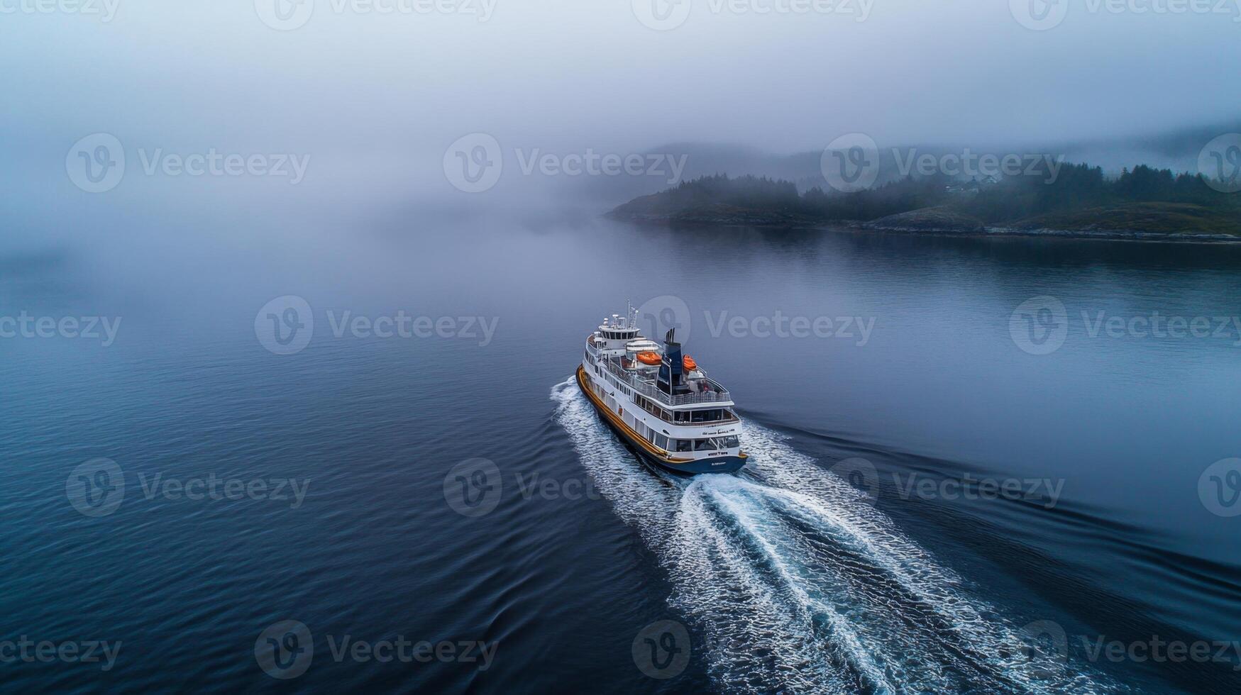 Ferry on a Misty Sea - Scenic Voyage photo