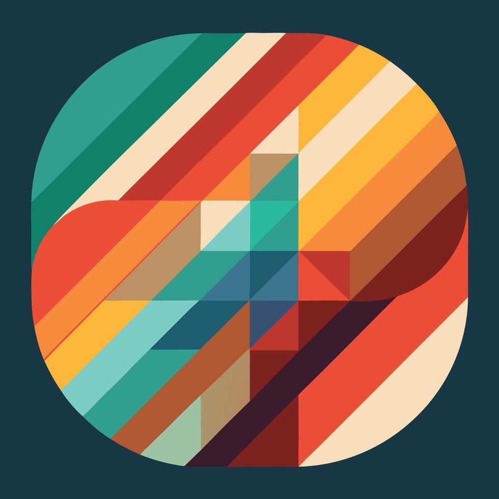 Geometric retro color palette for abstract art design for creative uses with vibrant retro colors and dynamic styles. vector