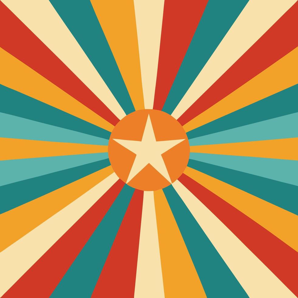 Abstract retro colors for a sunburst design design for creative uses with vibrant retro colors and dynamic styles. vector