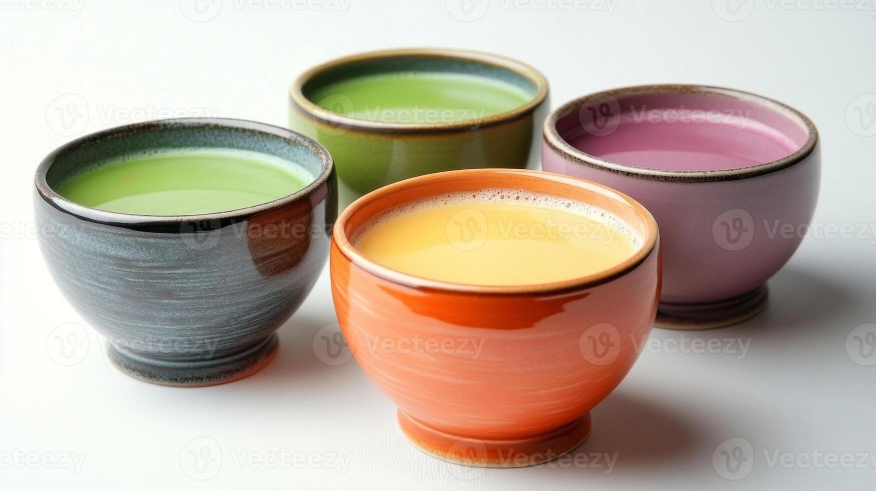 Four Vibrant Beverage Bowls photo