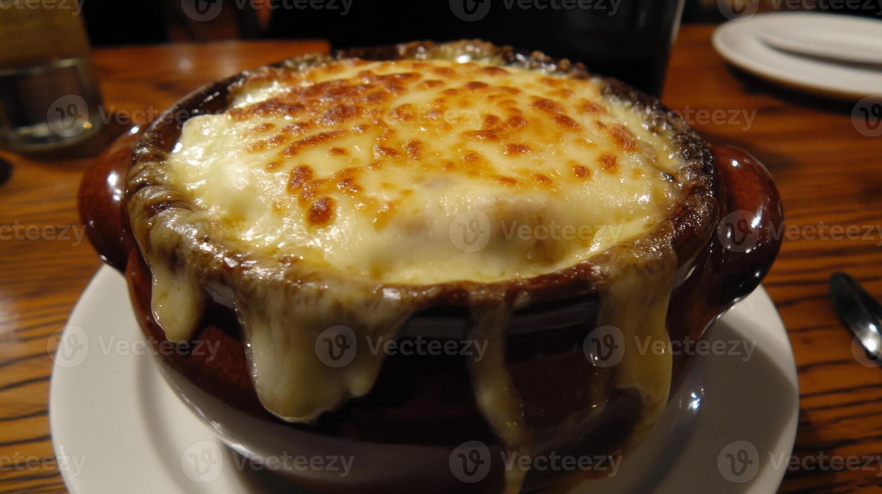Hearty French Onion Soup with Melted Cheese photo