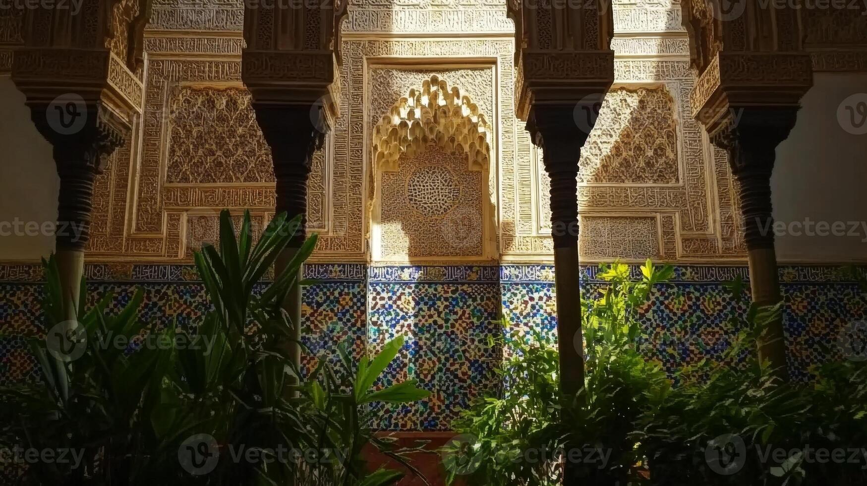 Intricate Architectural Design of a Moorish Courtyard photo