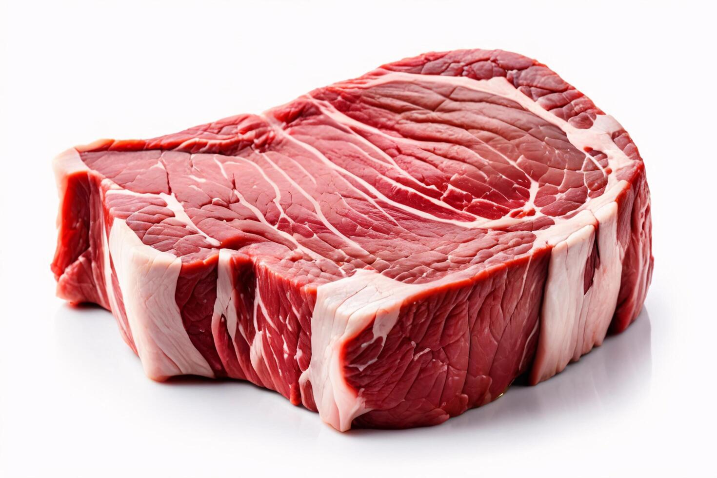 Fresh raw beef steak isolated on white background. photo