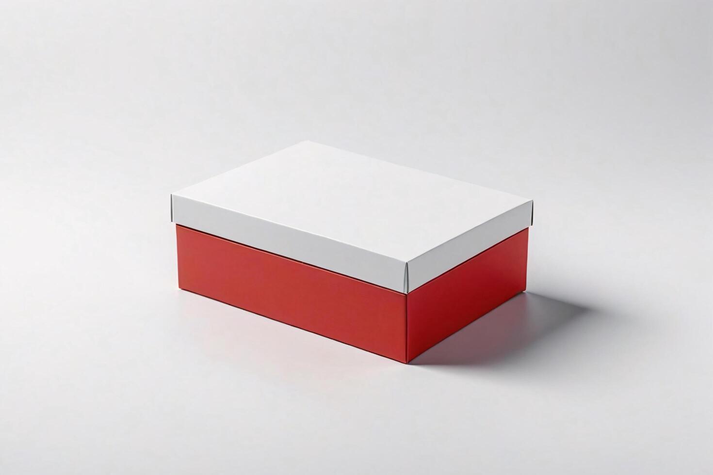Red box with white lid isolated on white background. photo