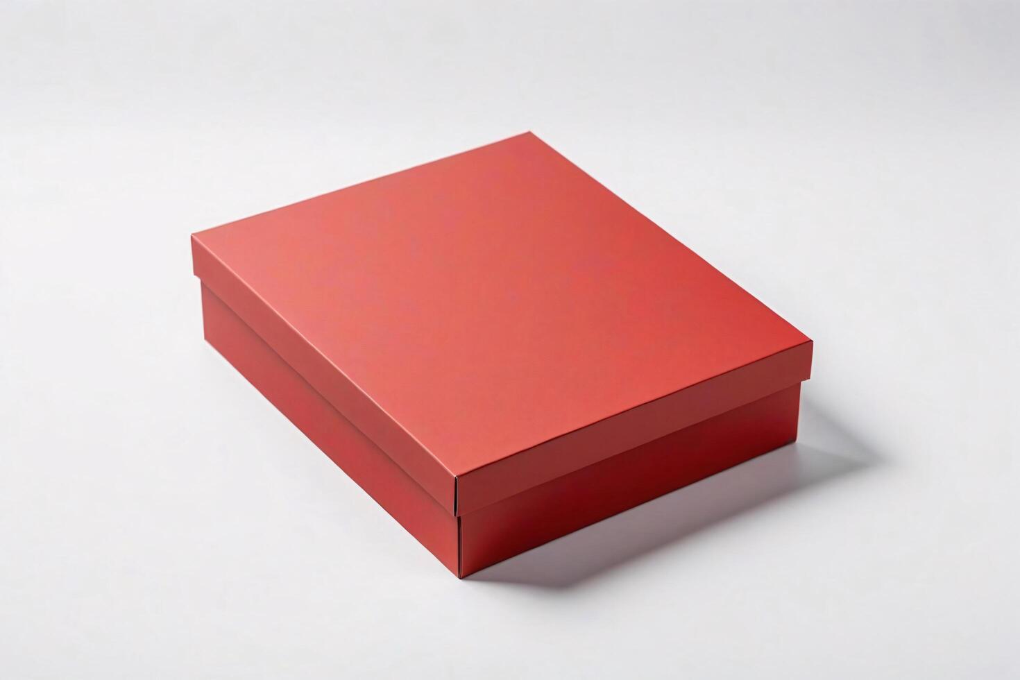 Closed red box on white background. photo