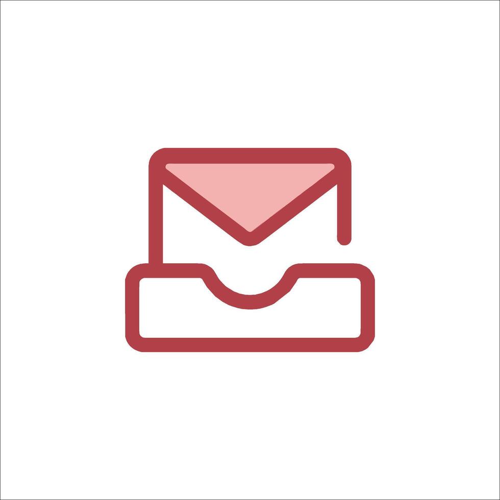 An email icon with a red envelope vector