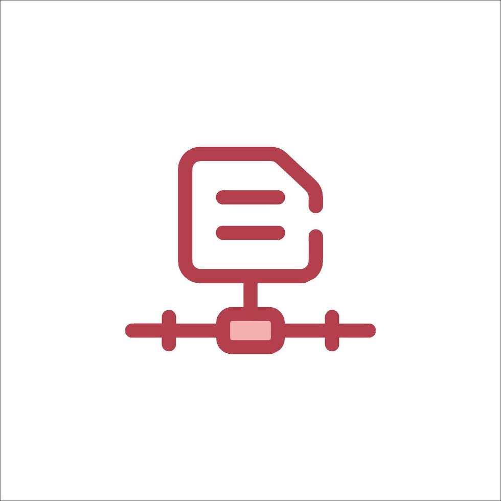 A red icon of a computer on a white background vector