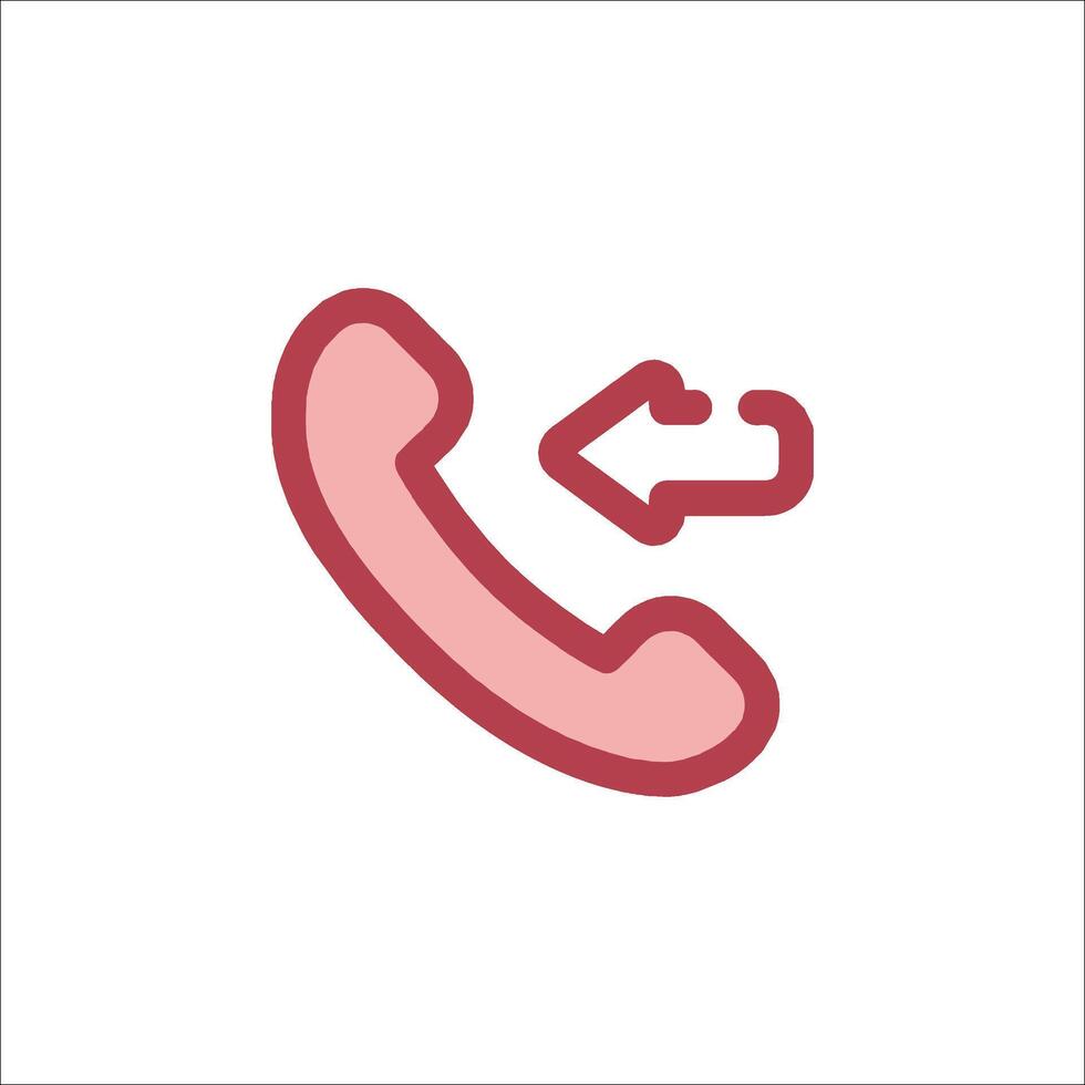 A phone icon with a red arrow pointing to it vector