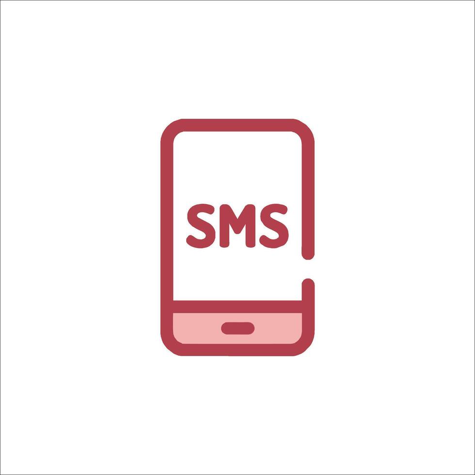 A red phone with the word sms on it vector