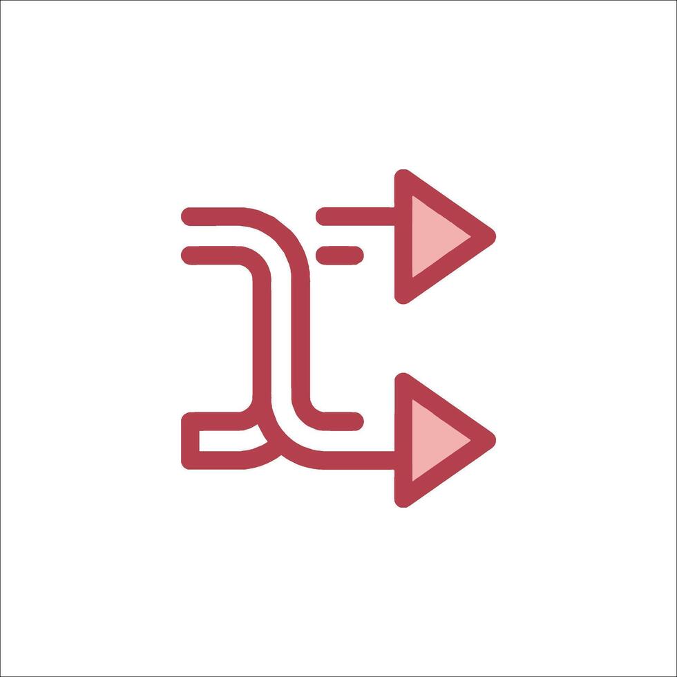 A red arrow pointing to the left and right vector