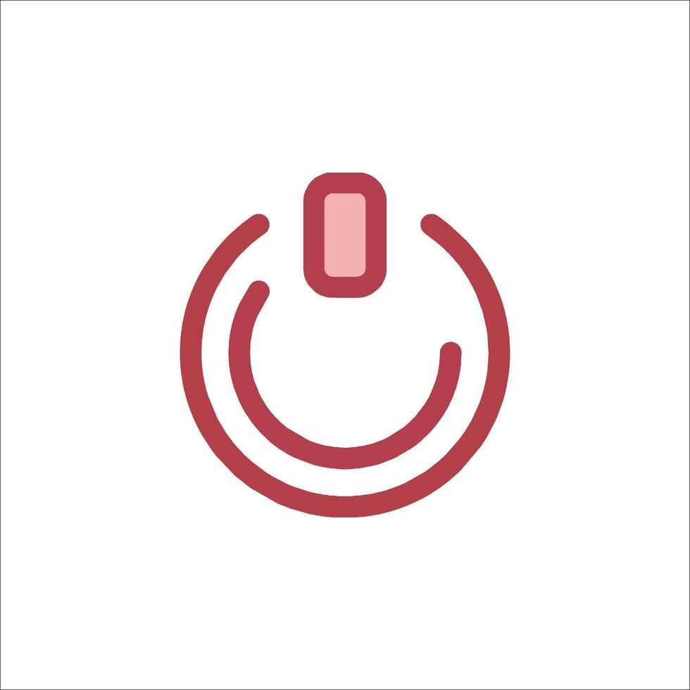 A red power button icon on a white background vector