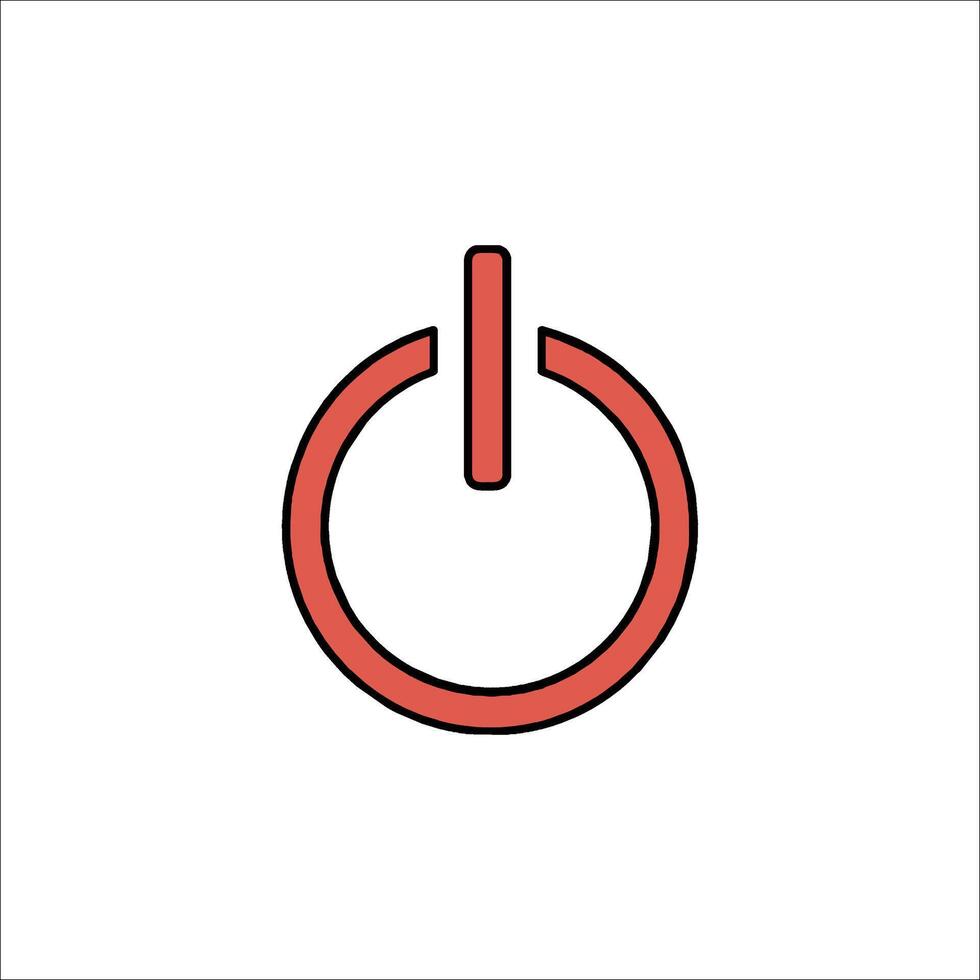 A red power button icon on a white background vector