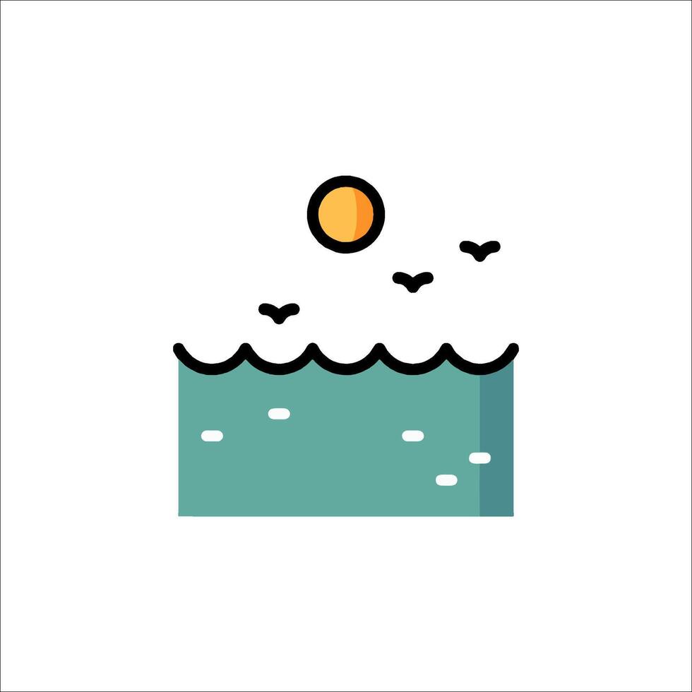 Sea wave icon vector