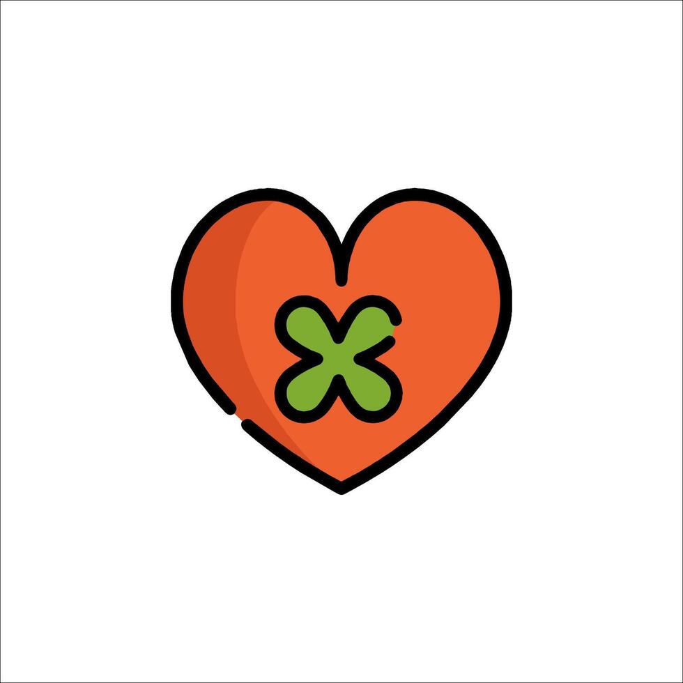 A heart with a clover on it vector