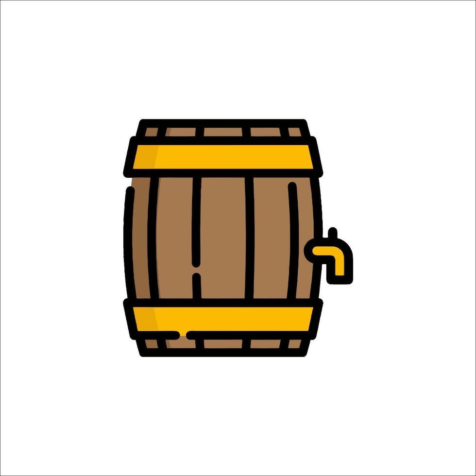 A wooden barrel icon on a white background vector