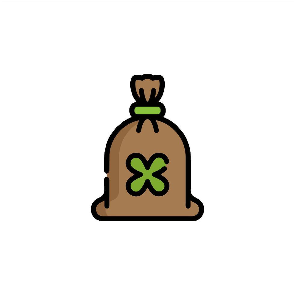A bag of money with a clover on it vector