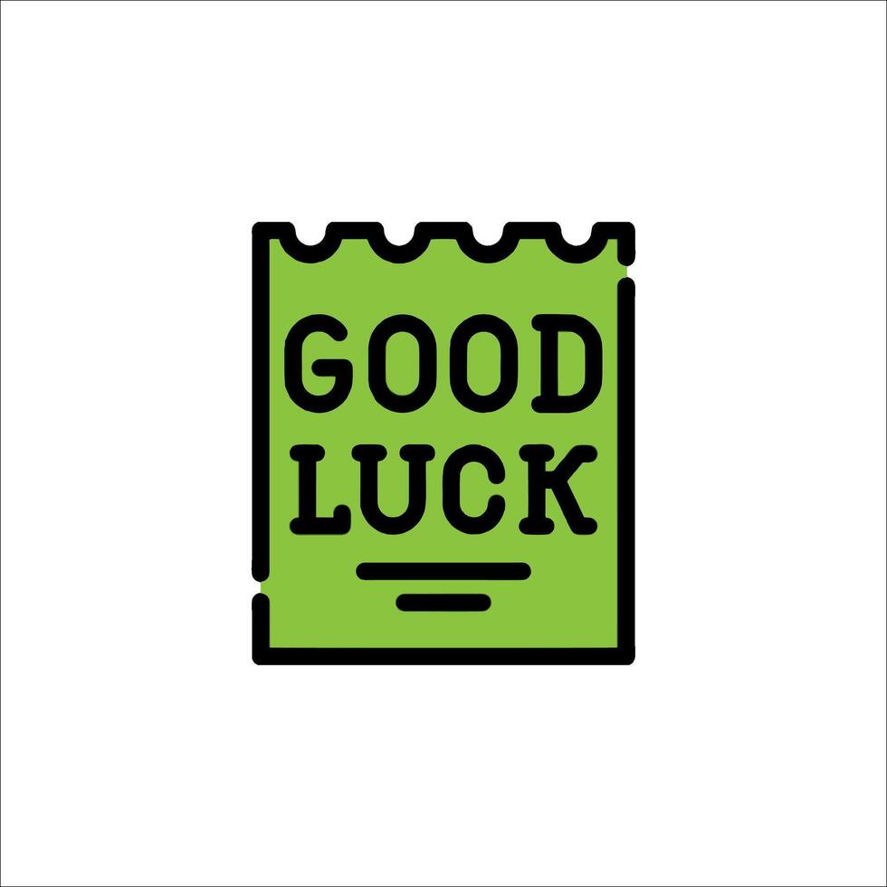 Good luck sign with a green ticket vector