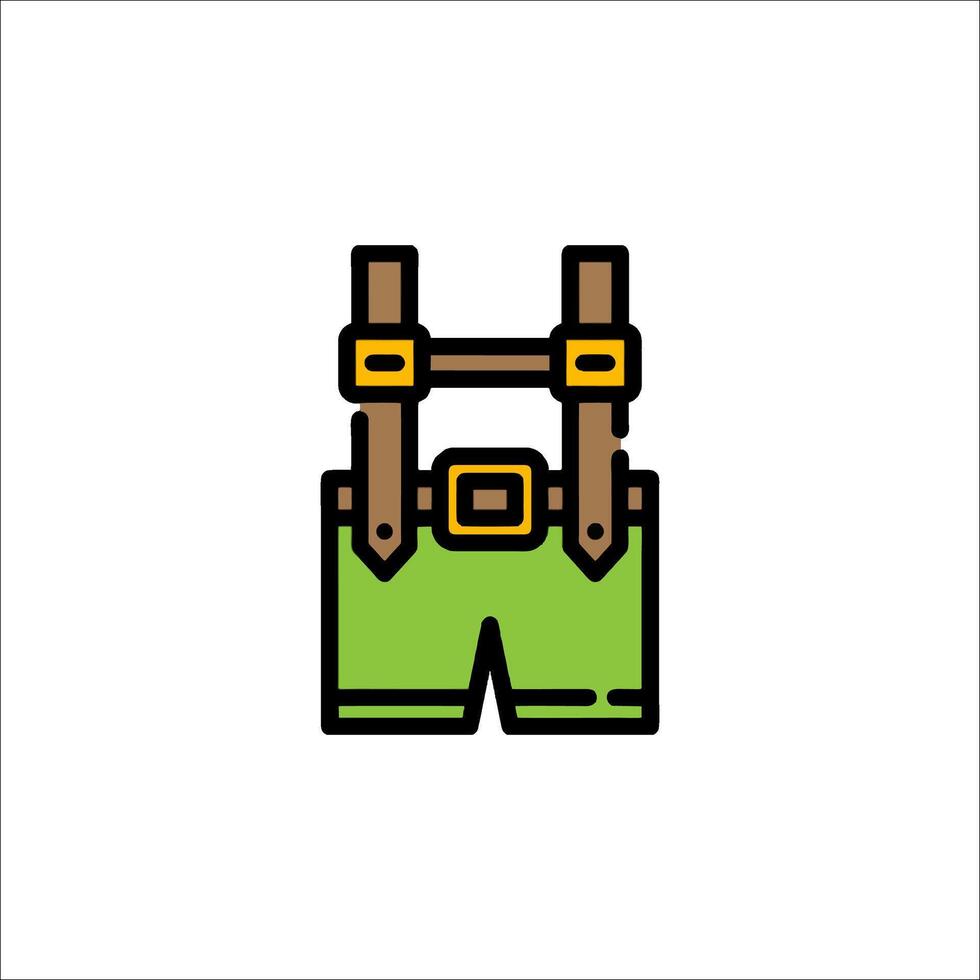A green suspenders with a belt on it vector