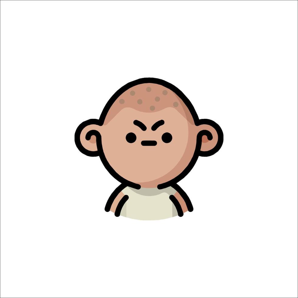 A cartoon character with a bald head vector