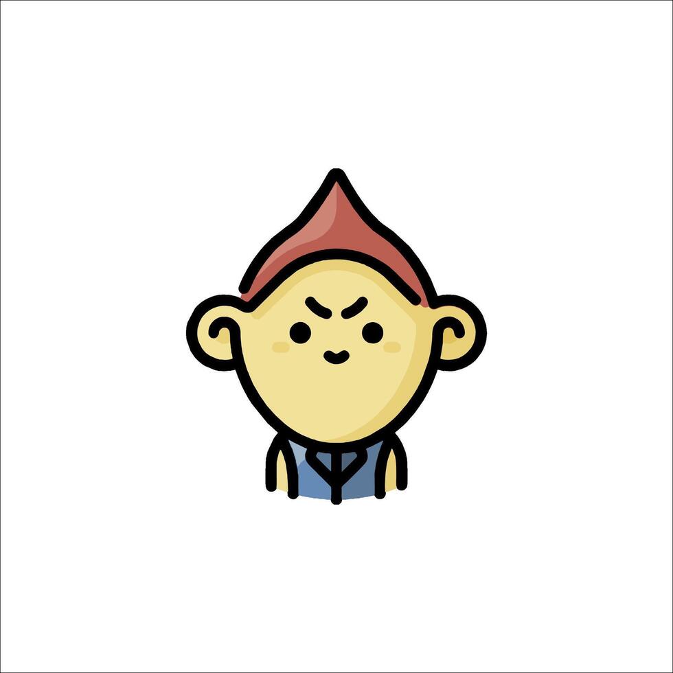 A cartoon character with red hair and a red hat vector