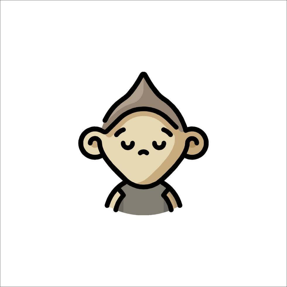A cartoon monkey with a closed eyes vector