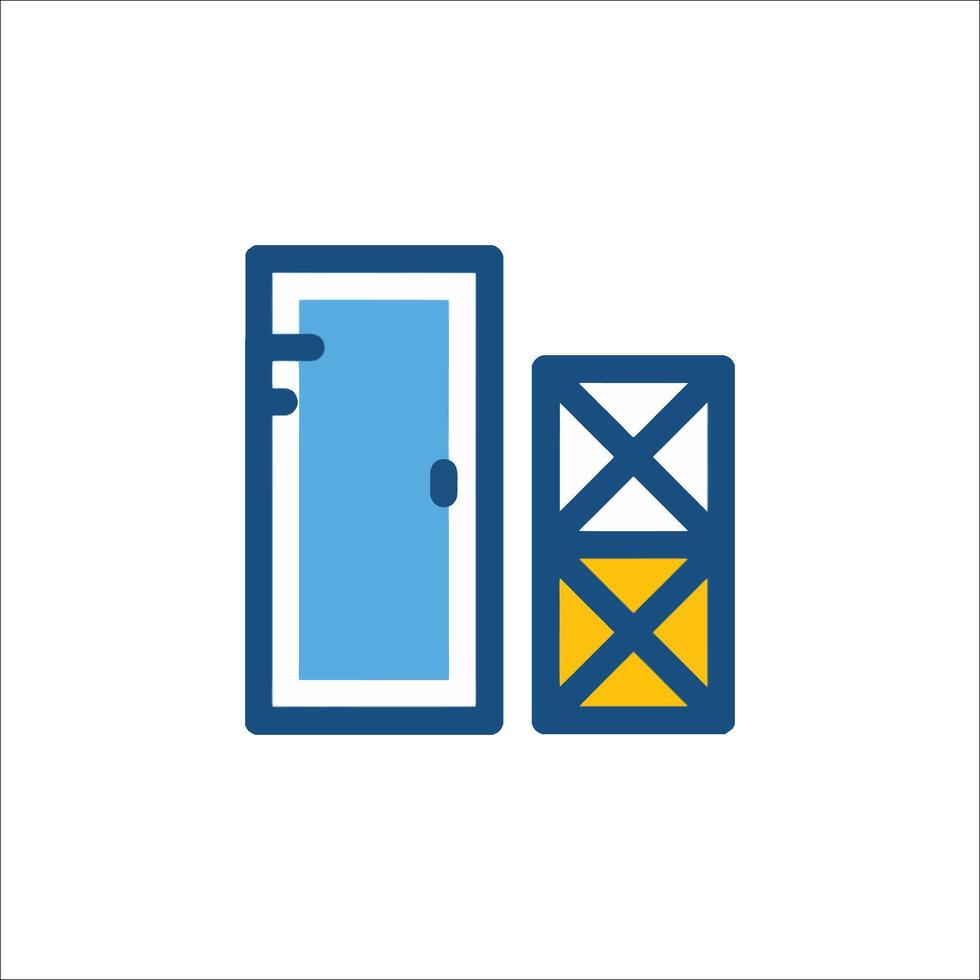 A door and a box icon vector