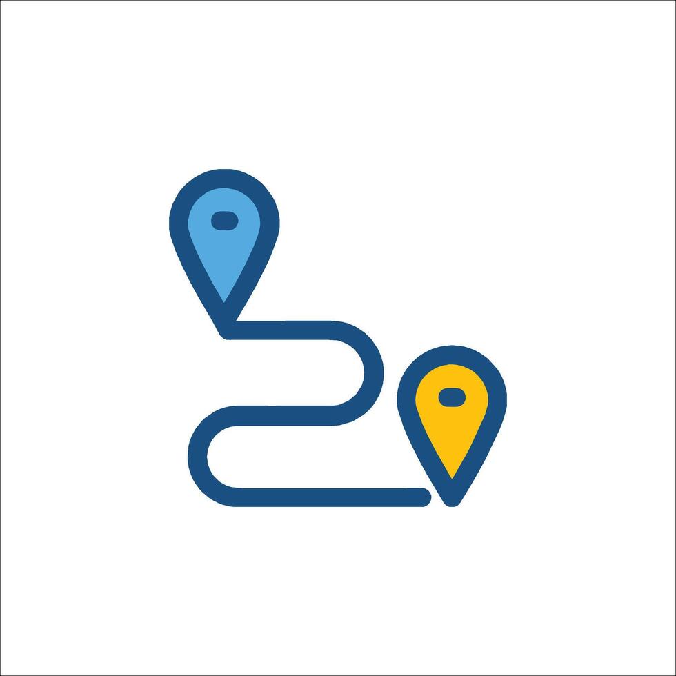 A map icon with two pins on it vector
