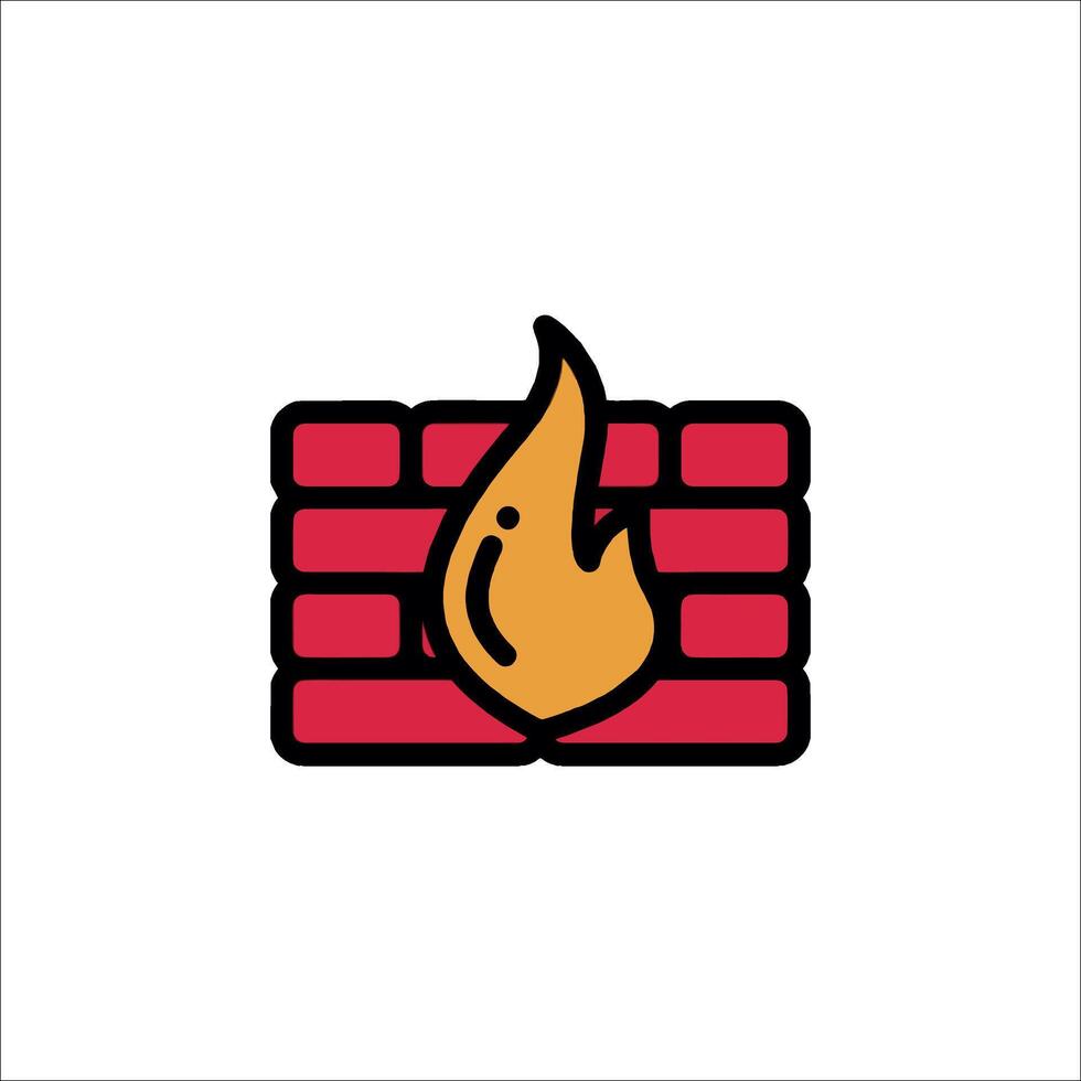 Firewall icon illustration vector