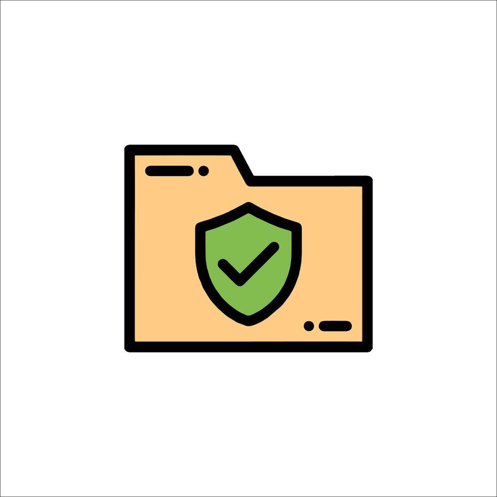 A folder with a green check mark on it vector
