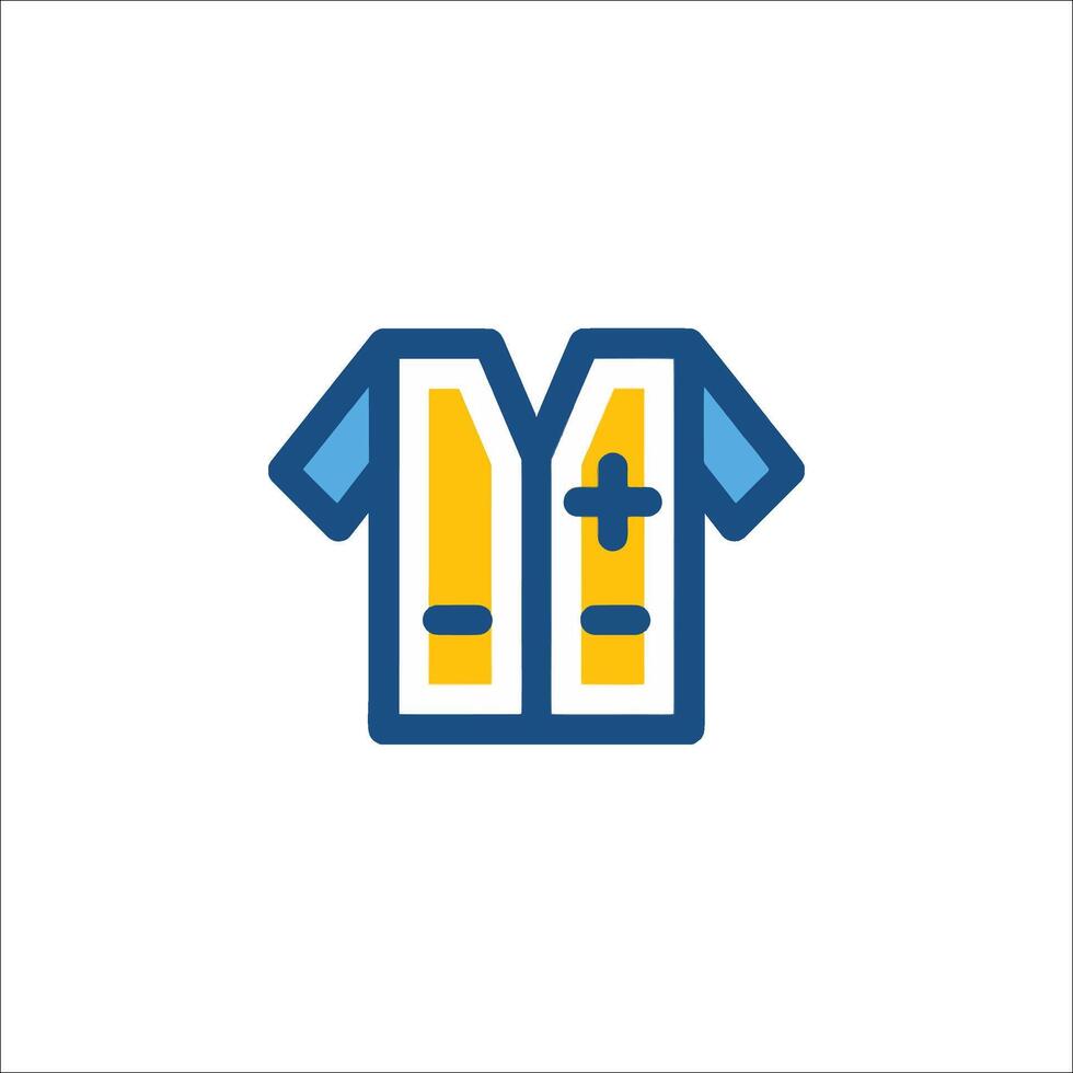 A blue and yellow vest icon vector