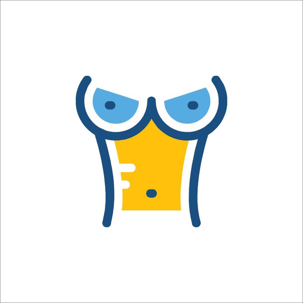 A cartoon duck with glasses on its head vector