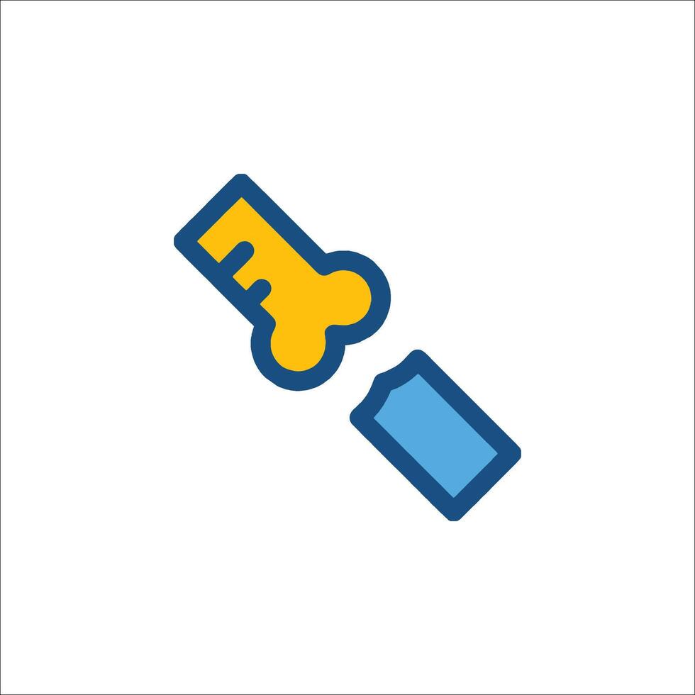 A blue and yellow key icon vector